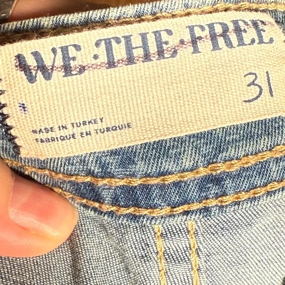 We The Free Free People mermaid Flare Jeans Vintage Blue 31 paisley - Picture 6 of 9